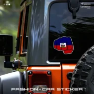 Haitian Flag Fist Durable Vinyl Decal - Waterproof Sticker For Cars, Laptops, Windows & Helmets - Imagen 2