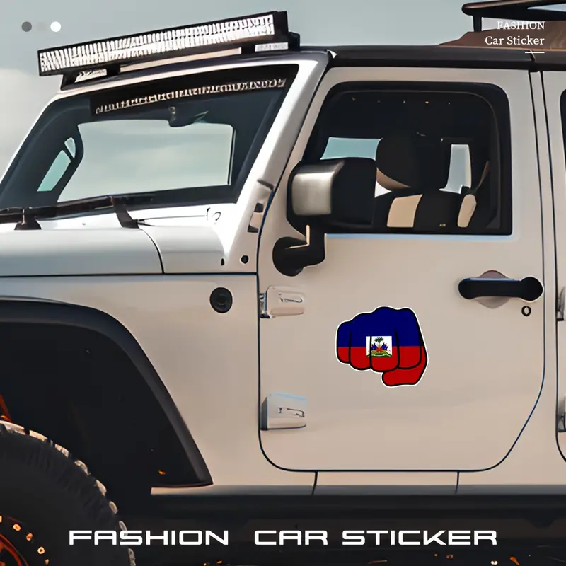 1717479471900-8772fe51414c405a98e1af21e4d9f5f8-goods.webp Haitian Flag Fist Durable Vinyl Decal - Waterproof Sticker For Cars, Laptops, Windows & Helmets - Imagen 1