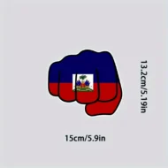 Haitian Flag Fist Durable Vinyl Decal - Waterproof Sticker For Cars, Laptops, Windows & Helmets - Imagen 4