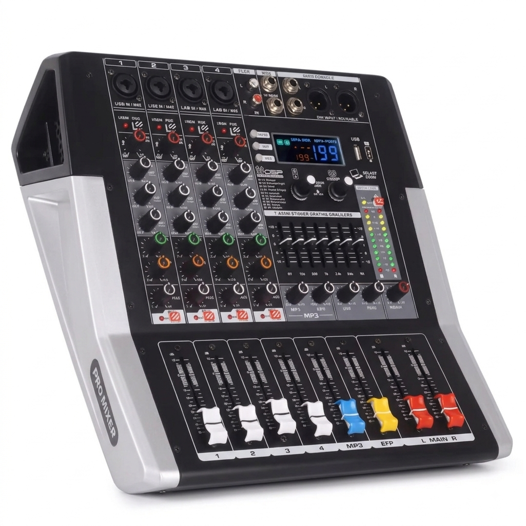IMG_6863 Professional 4-Channel Audio Mixer with Bluetooth, USB & Digital DSP - Image 1