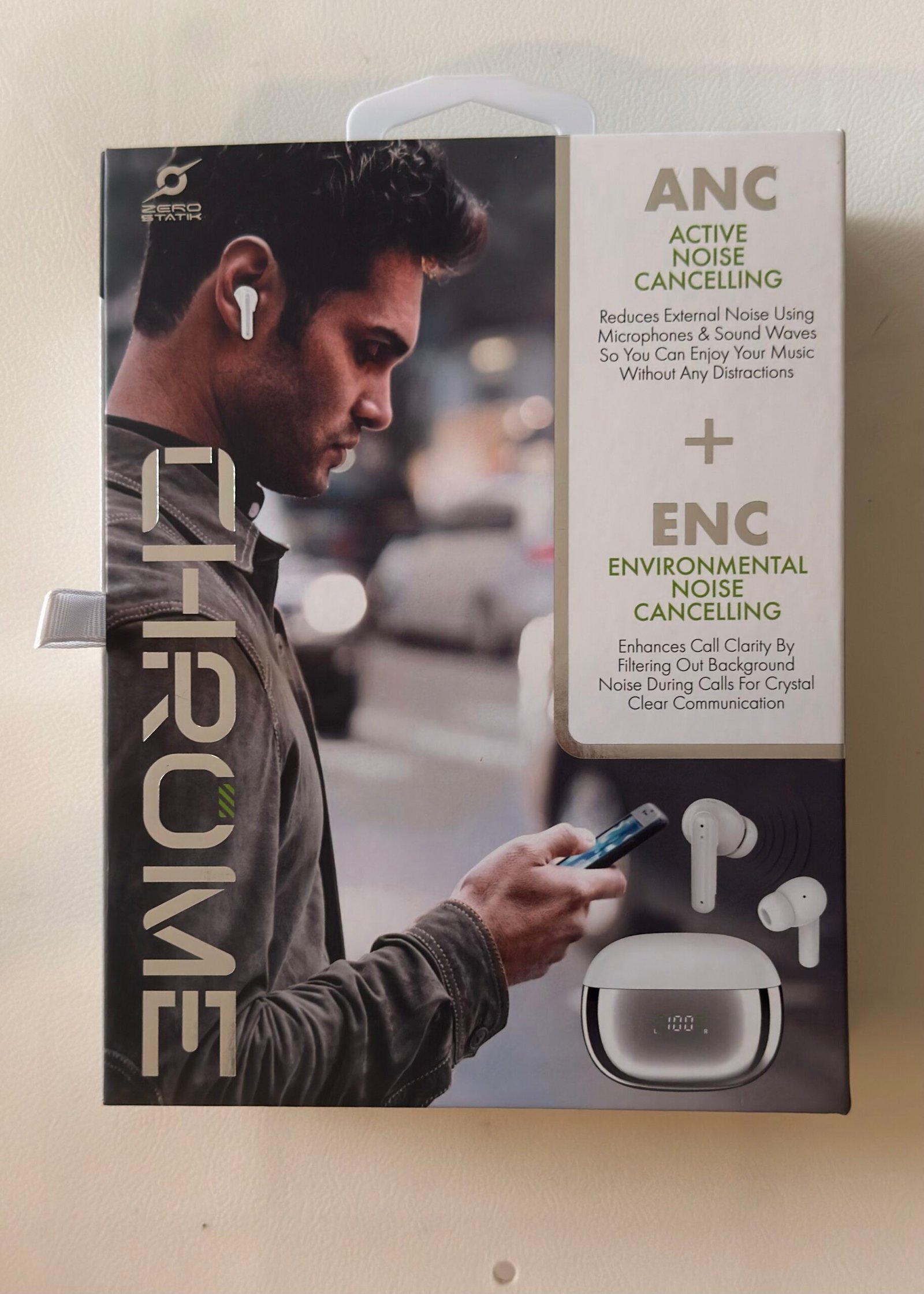 IMG_6923 CHROME True Wireless ANC & ENC Earbuds – White - Image 1