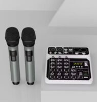 4-Channel Audio Mixer with Wireless Microphone Kit