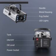 1200W Fog Machine with 6 LED Lights & Remote Control - Image 4
