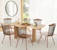 Set of 4 Mid-Century Modern Dining Chairs – Wood & Black Metal - Image 2