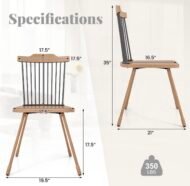 Set of 4 Mid-Century Modern Dining Chairs – Wood & Black Metal - Image 7