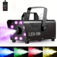 LED-500 Fog Machine with Colorful LED Lights + Wired Remote